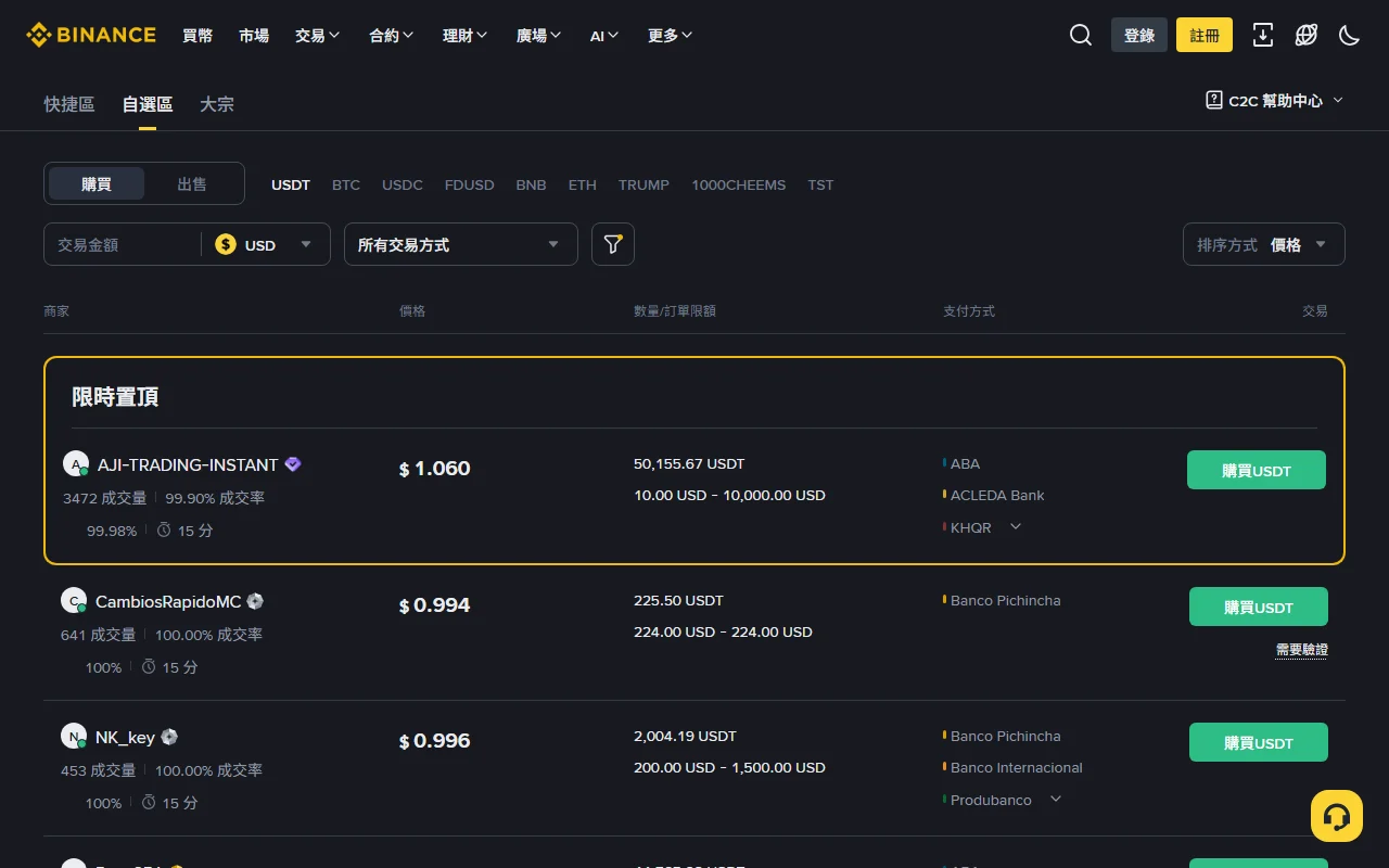 Binance C2C 買賣 USDT 完整教學：下單、放幣、申訴與防詐