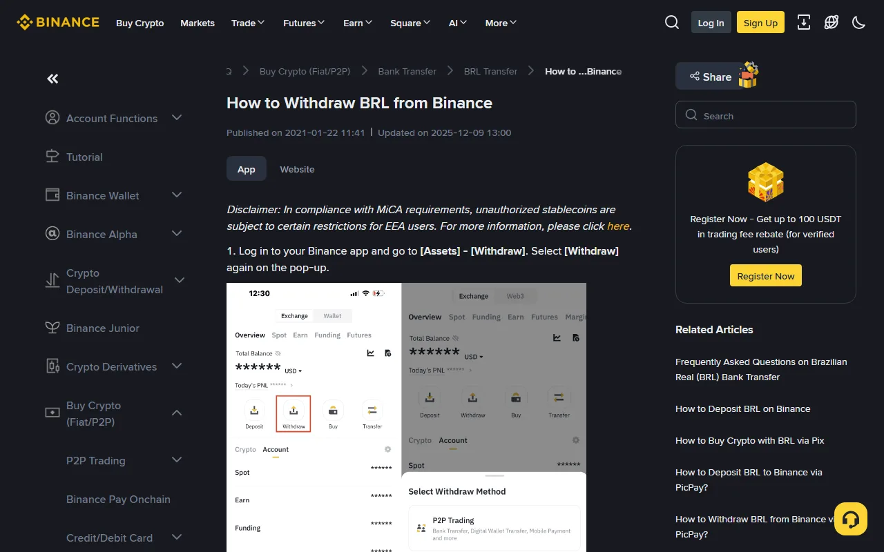 Sida Lacag Loogala Baxo Binance: Bangi mise P2P?